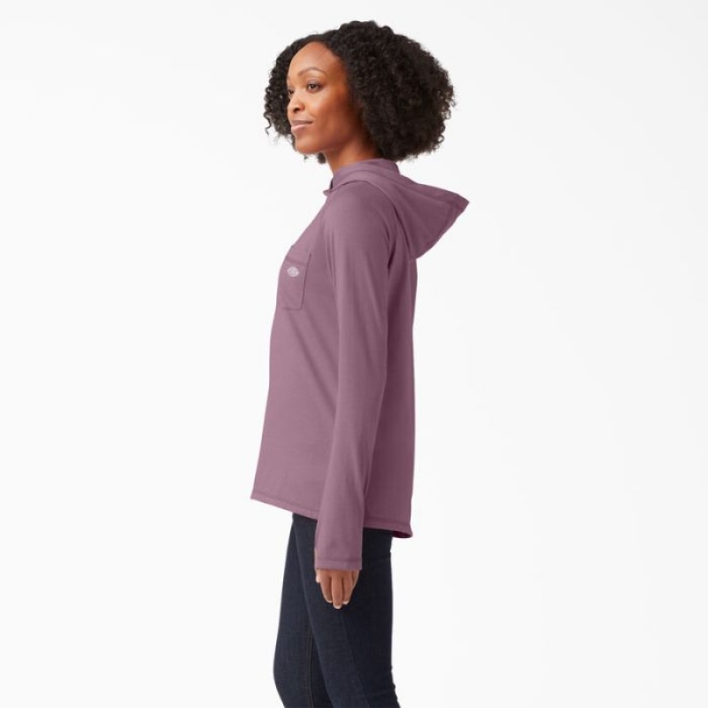 Dickies Cooling Performance Sun Shirt Violet Gri | DQPN1136