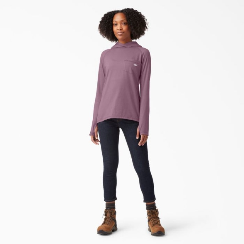 Dickies Cooling Performance Sun Shirt Violet Gri | DQPN1136