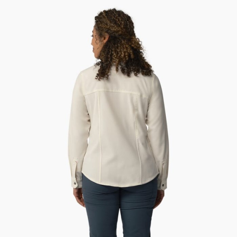 Dickies Cooling Roll-Tab Lucru Shirt Albi | GXHB6469