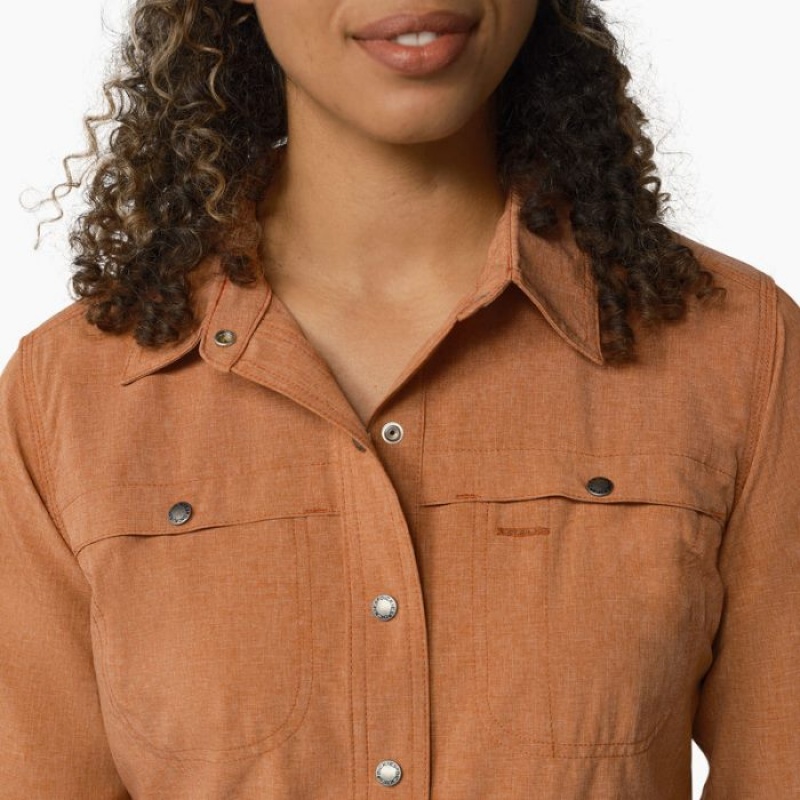 Dickies Cooling Roll-Tab Lucru Shirt Cupru | OPIA5499