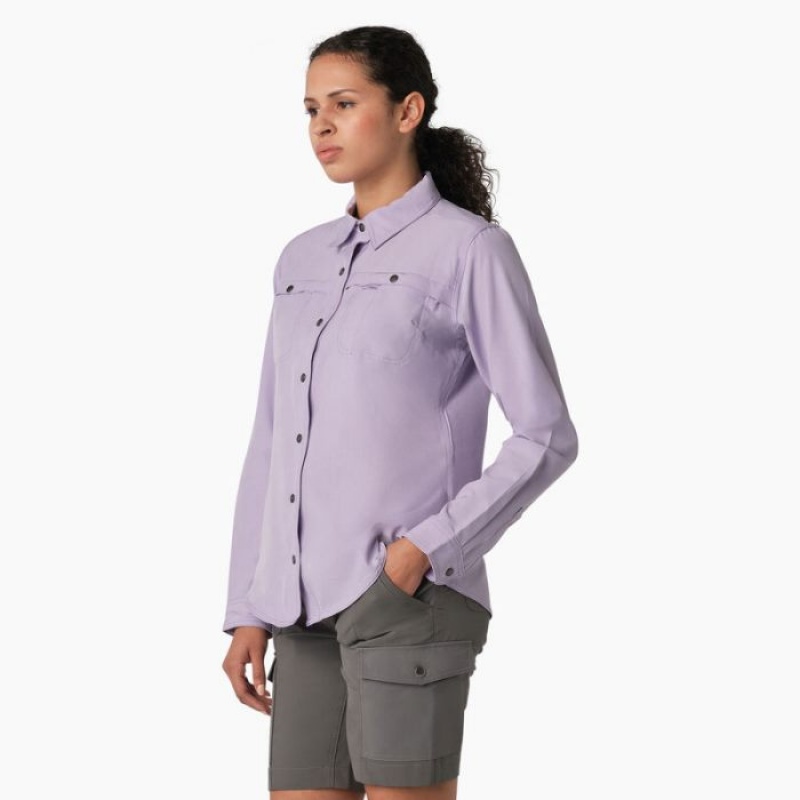 Dickies Cooling Roll-Tab Lucru Shirt Violet Roz | DFSX4939