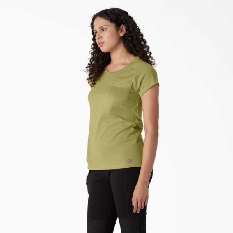 Dickies Cooling Scurte Sleeve Pocket T-Shirt Fern Heather | ULQH0971