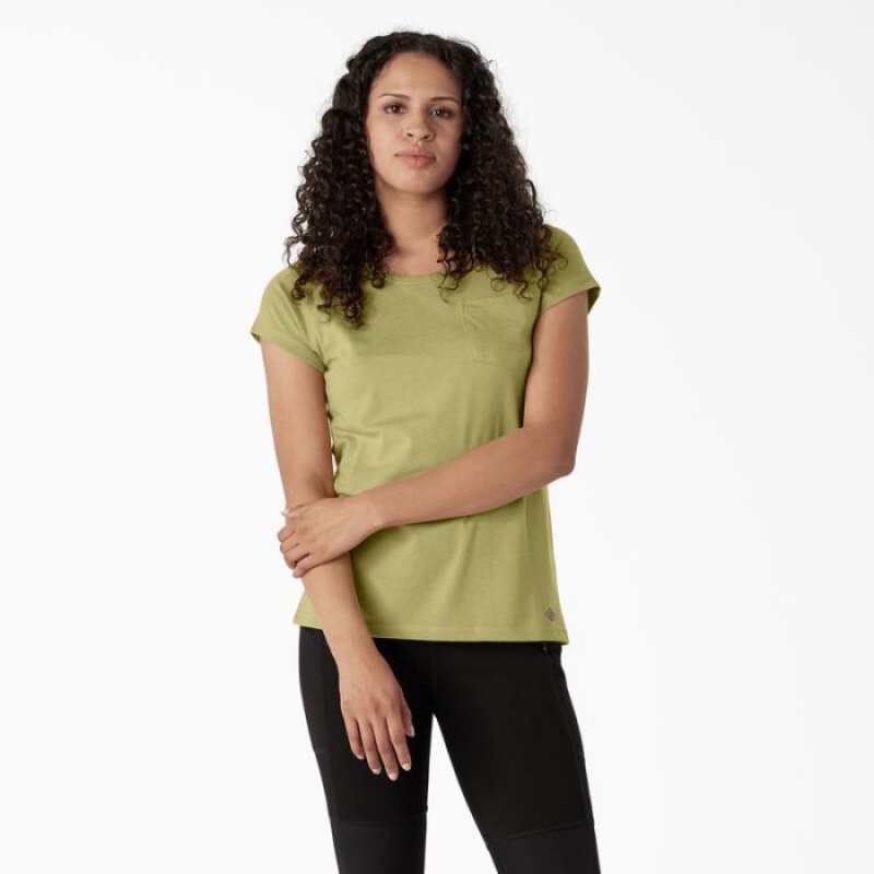 Dickies Cooling Scurte Sleeve Pocket T-Shirt Fern Heather | ULQH0971