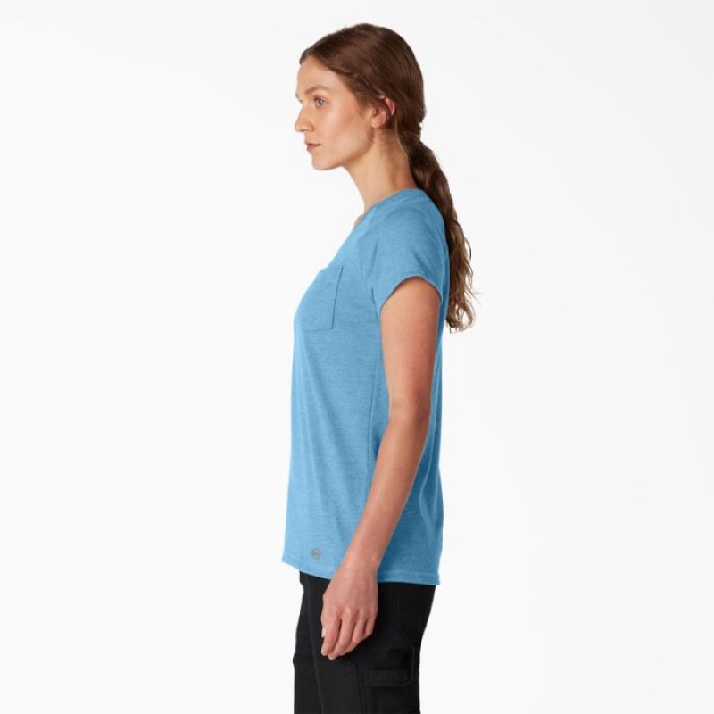Dickies Cooling Scurte Sleeve Pocket T-Shirt Azur Albastri | PBAU1178