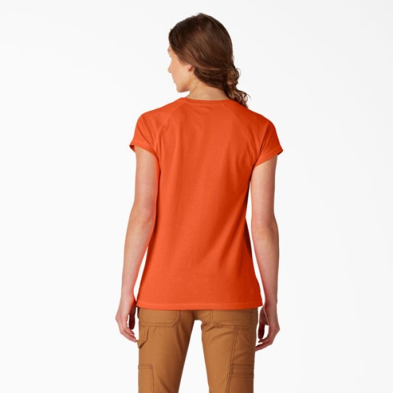 Dickies Cooling Scurte Sleeve Pocket T-Shirt Portocalii Deschis | HMDQ2749