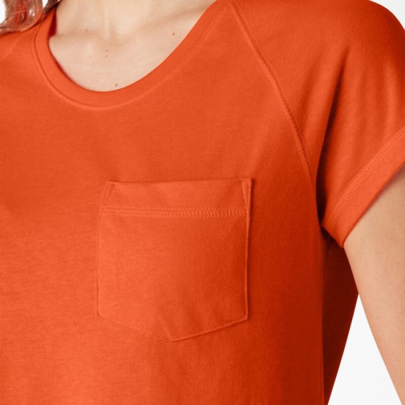 Dickies Cooling Scurte Sleeve Pocket T-Shirt Portocalii Deschis | HMDQ2749