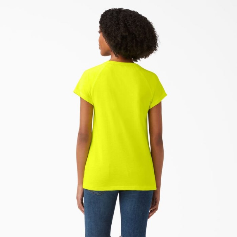 Dickies Cooling Scurte Sleeve Pocket T-Shirt Galbeni Deschis | DTHU6099