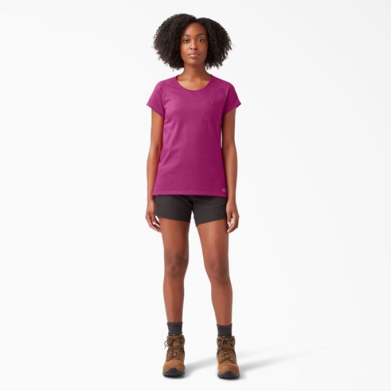 Dickies Cooling Scurte Sleeve Pocket T-Shirt Fucsie | MKPT1612