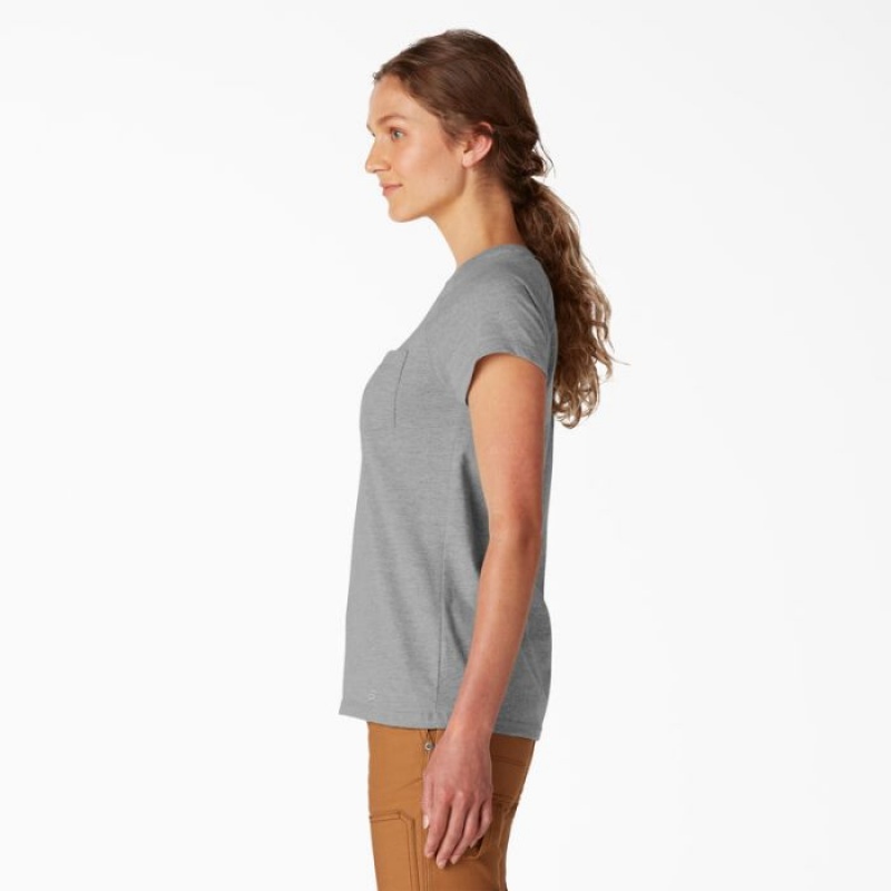 Dickies Cooling Scurte Sleeve Pocket T-Shirt Gri | KAXY9854