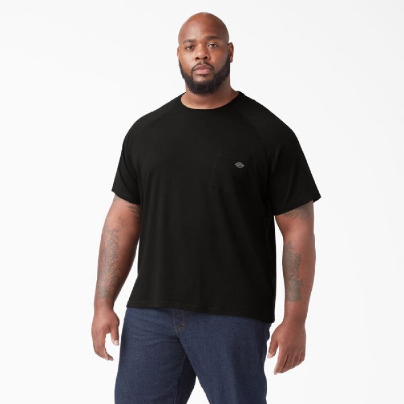 Dickies Cooling Scurte Sleeve Pocket T-Shirt Negrii | NIHS6974