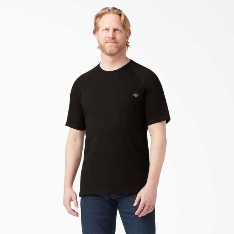 Dickies Cooling Scurte Sleeve Pocket T-Shirt Negrii | NIHS6974