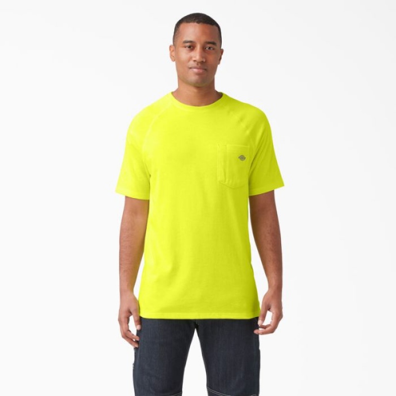 Dickies Cooling Scurte Sleeve Pocket T-Shirt Galbeni Deschis | BDVY8834