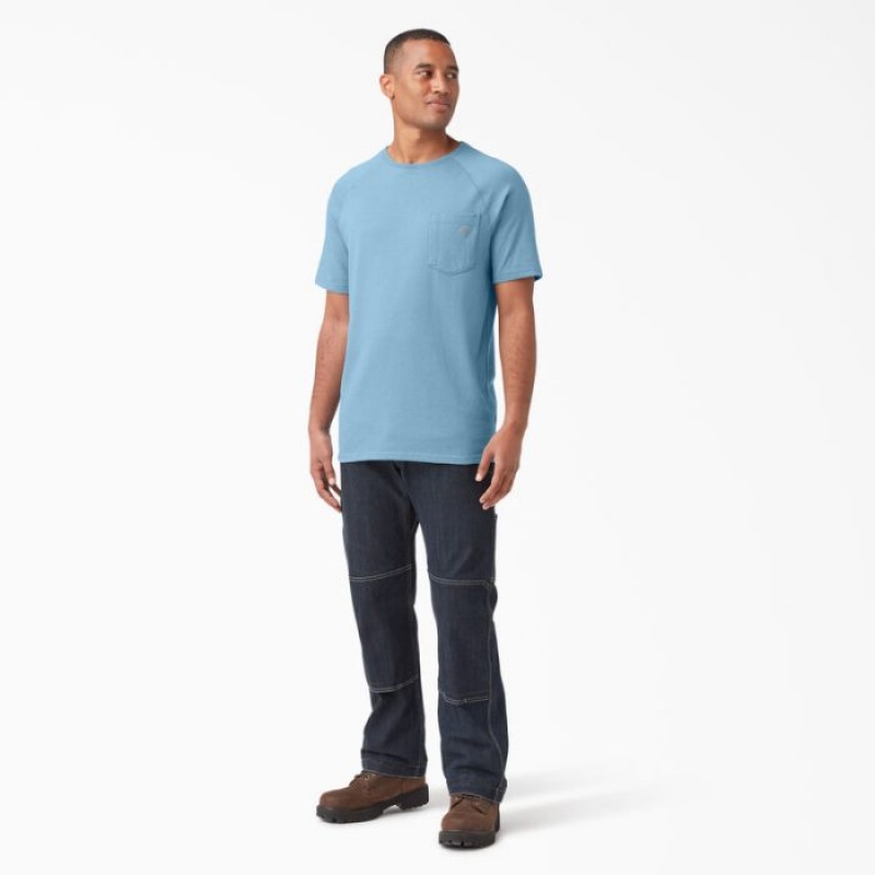 Dickies Cooling Scurte Sleeve Pocket T-Shirt Albastri | HNAF5004