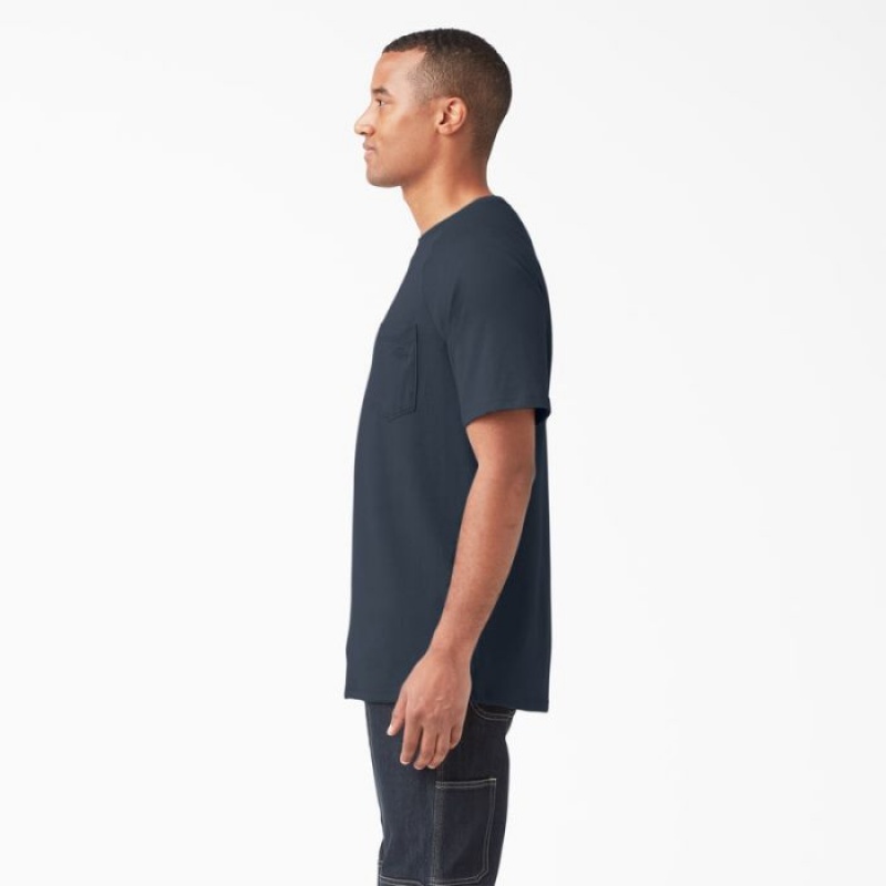 Dickies Cooling Scurte Sleeve Pocket T-Shirt Bleumarin | TWYF3480