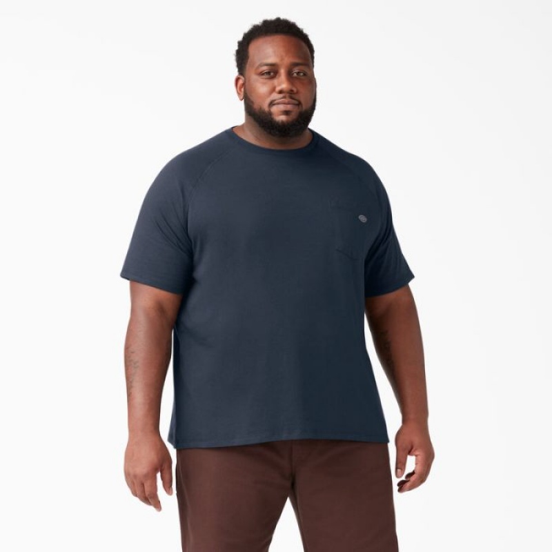 Dickies Cooling Scurte Sleeve Pocket T-Shirt Bleumarin | TWYF3480