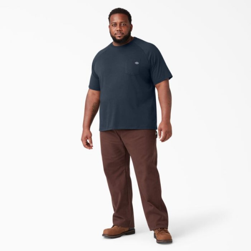 Dickies Cooling Scurte Sleeve Pocket T-Shirt Bleumarin | TWYF3480
