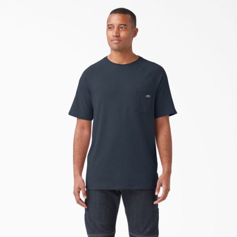 Dickies Cooling Scurte Sleeve Pocket T-Shirt Bleumarin | TWYF3480