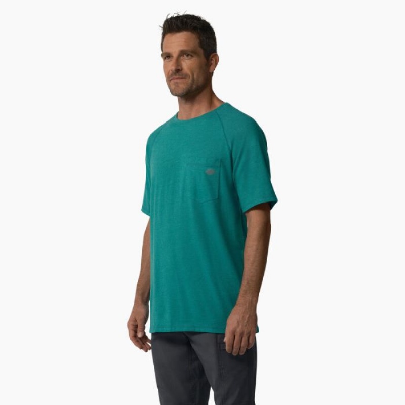 Dickies Cooling Scurte Sleeve Pocket T-Shirt Albastru Deschis | UZZT7072