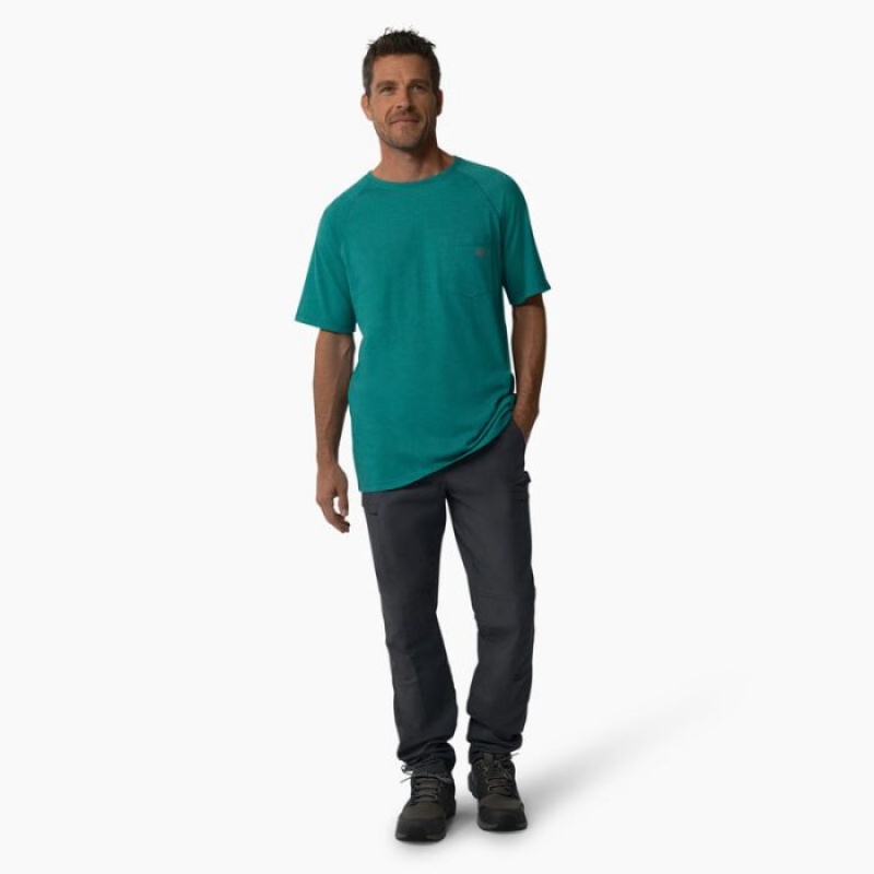 Dickies Cooling Scurte Sleeve Pocket T-Shirt Albastru Deschis | UZZT7072