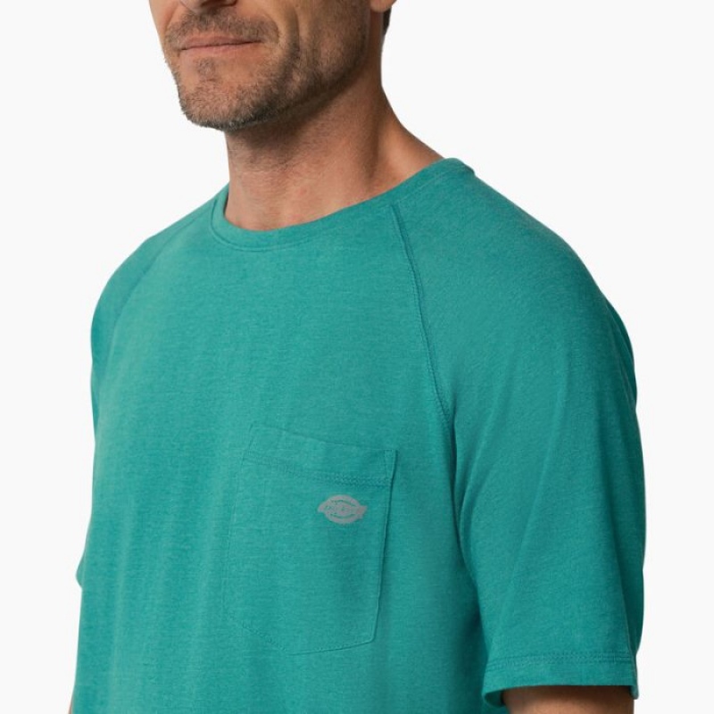 Dickies Cooling Scurte Sleeve Pocket T-Shirt Albastru Deschis | UZZT7072