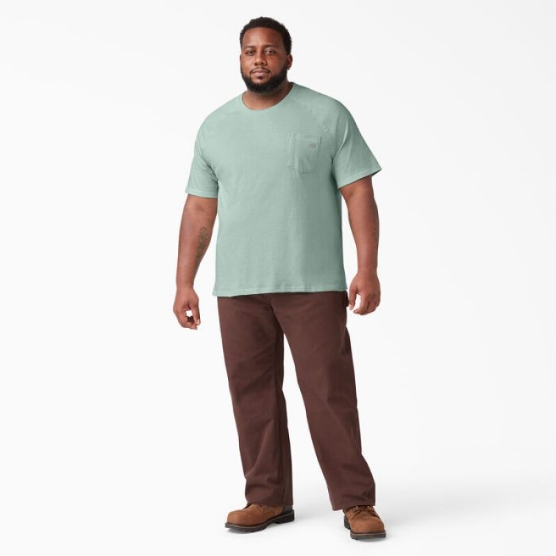 Dickies Cooling Scurte Sleeve Pocket T-Shirt Surf Spray | HQXR7879