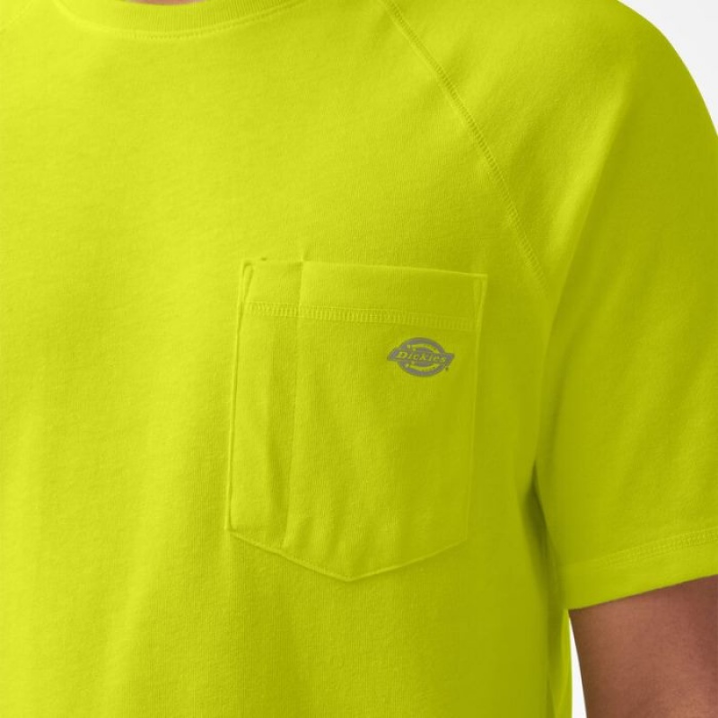 Dickies Cooling Scurte Sleeve Pocket T-Shirt Galbeni Deschis | CZER1152