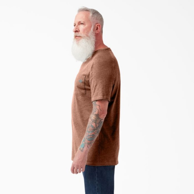 Dickies Cooling Scurte Sleeve Pocket T-Shirt Cork Single Dye Heather | LXTB4197