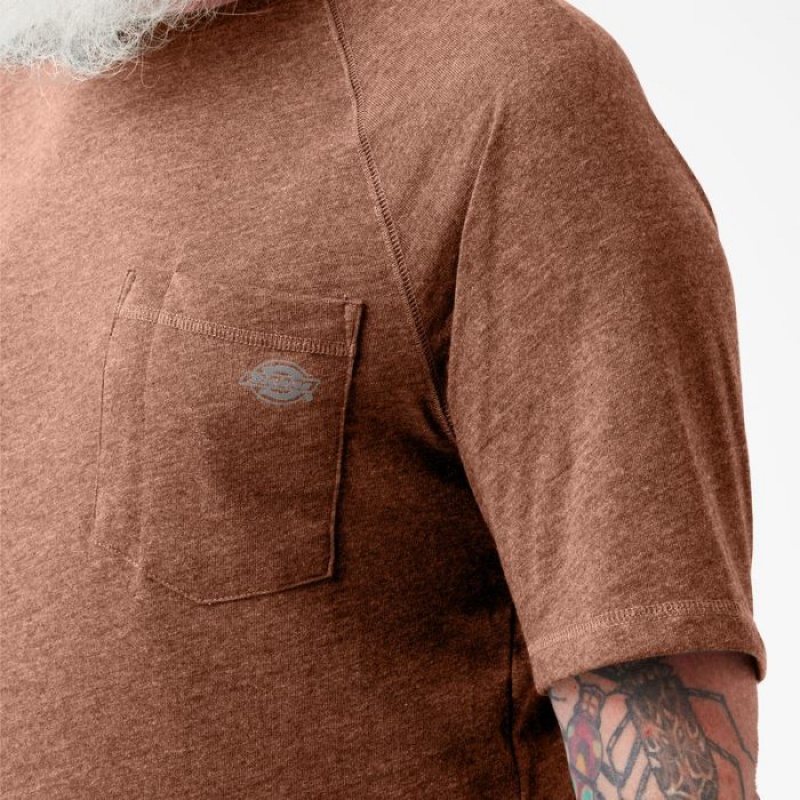 Dickies Cooling Scurte Sleeve Pocket T-Shirt Cork Single Dye Heather | LXTB4197