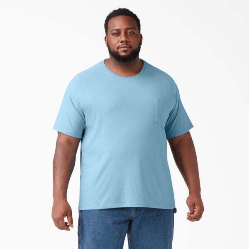 Dickies Cooling Scurte Sleeve Pocket T-Shirt Albastri | QLXQ9339