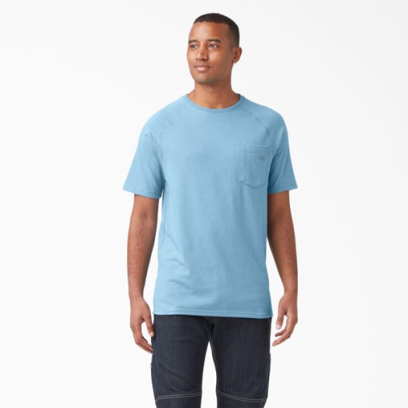 Dickies Cooling Scurte Sleeve Pocket T-Shirt Albastri | QLXQ9339