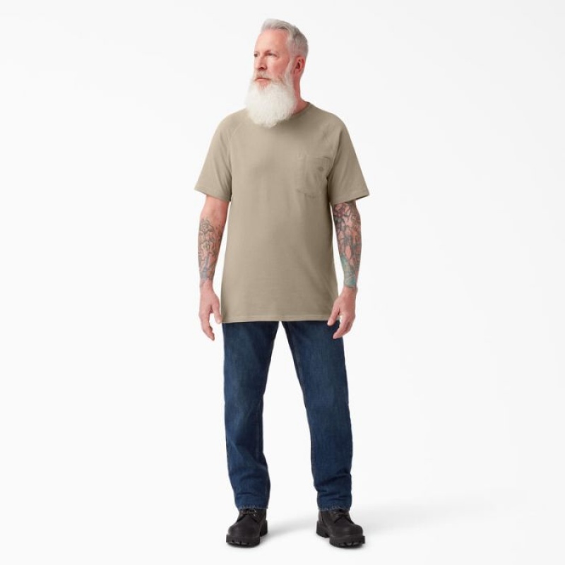 Dickies Cooling Scurte Sleeve Pocket T-Shirt Maro | FMGX0485