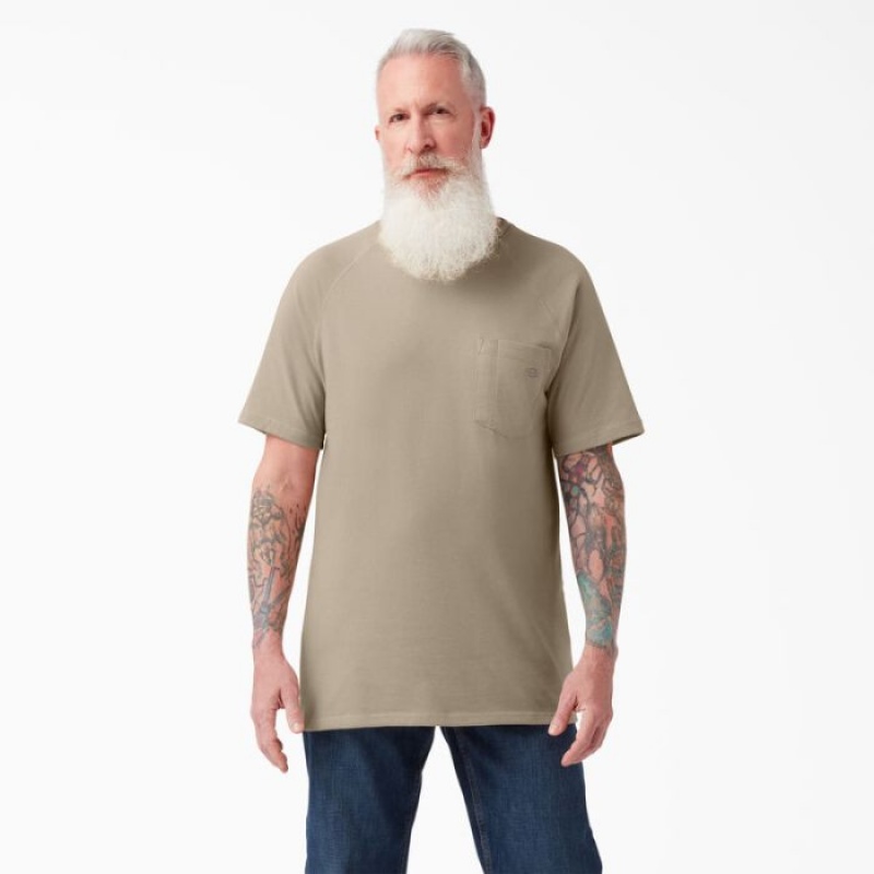 Dickies Cooling Scurte Sleeve Pocket T-Shirt Maro | FMGX0485