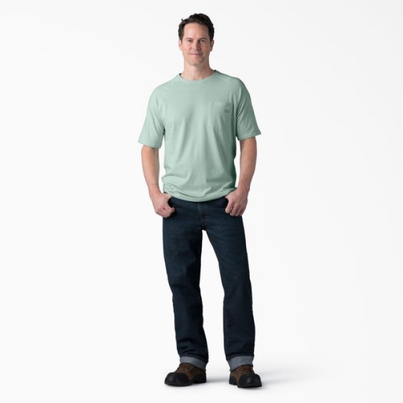 Dickies Cooling Scurte Sleeve Pocket T-Shirt Surf Spray | LUBH0036