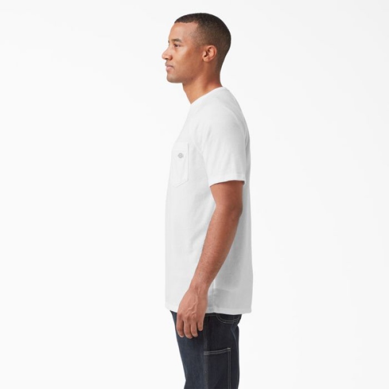 Dickies Cooling Scurte Sleeve Pocket T-Shirt Albi | GXTB5506
