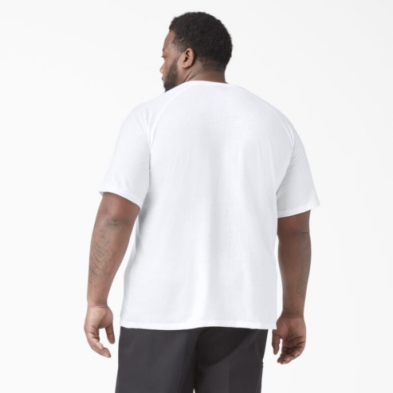 Dickies Cooling Scurte Sleeve Pocket T-Shirt Albi | GXTB5506