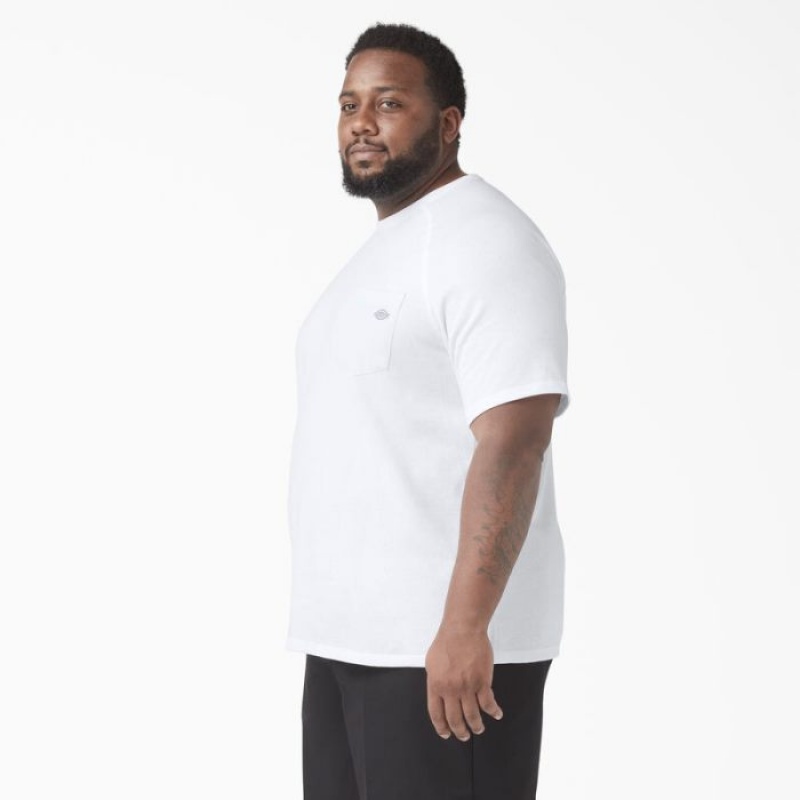 Dickies Cooling Scurte Sleeve Pocket T-Shirt Albi | GXTB5506