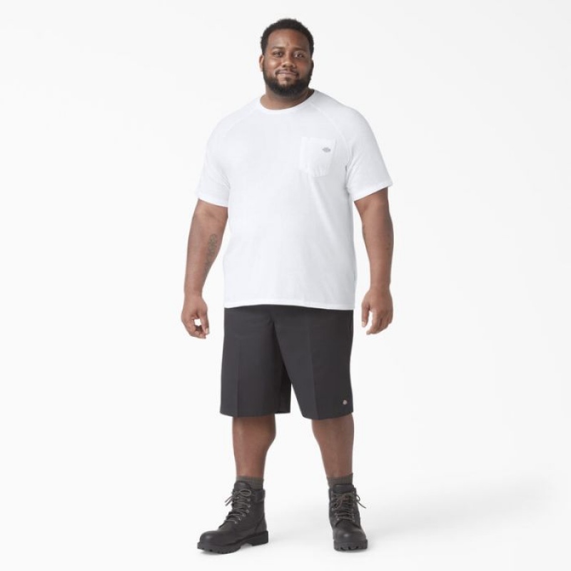 Dickies Cooling Scurte Sleeve Pocket T-Shirt Albi | GXTB5506