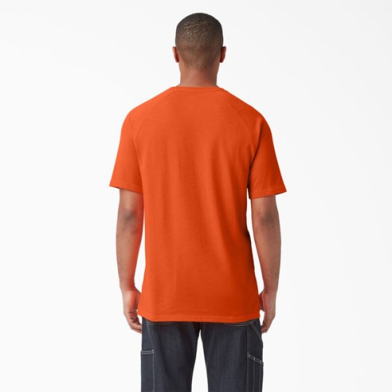 Dickies Cooling Scurte Sleeve Pocket T-Shirt Portocalii Deschis | AQNT4754