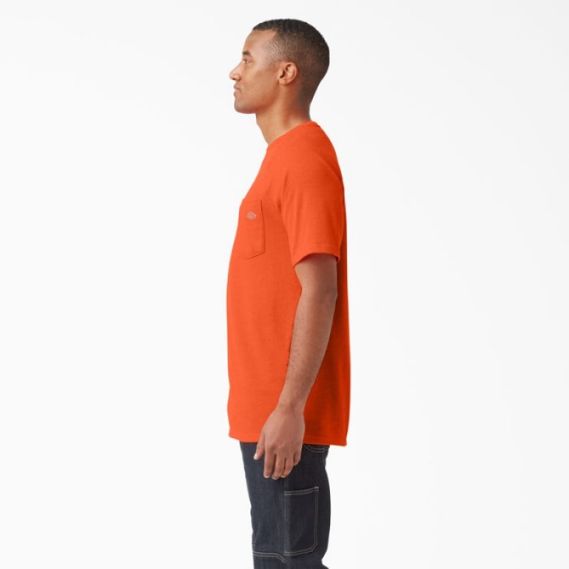 Dickies Cooling Scurte Sleeve Pocket T-Shirt Portocalii Deschis | AQNT4754