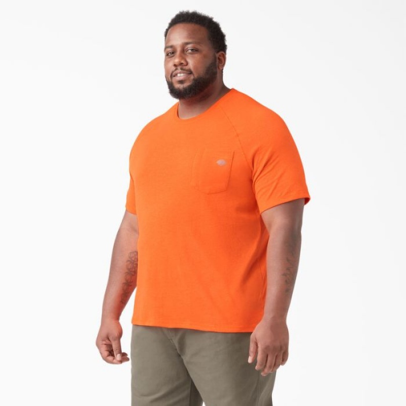 Dickies Cooling Scurte Sleeve Pocket T-Shirt Portocalii Deschis | AQNT4754