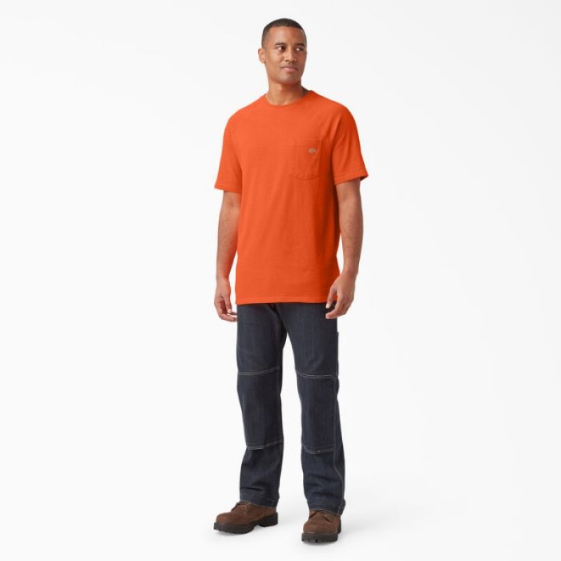 Dickies Cooling Scurte Sleeve Pocket T-Shirt Portocalii Deschis | AQNT4754