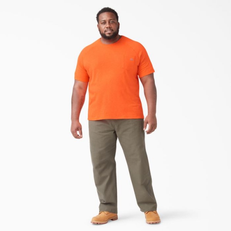Dickies Cooling Scurte Sleeve Pocket T-Shirt Portocalii Deschis | AQNT4754