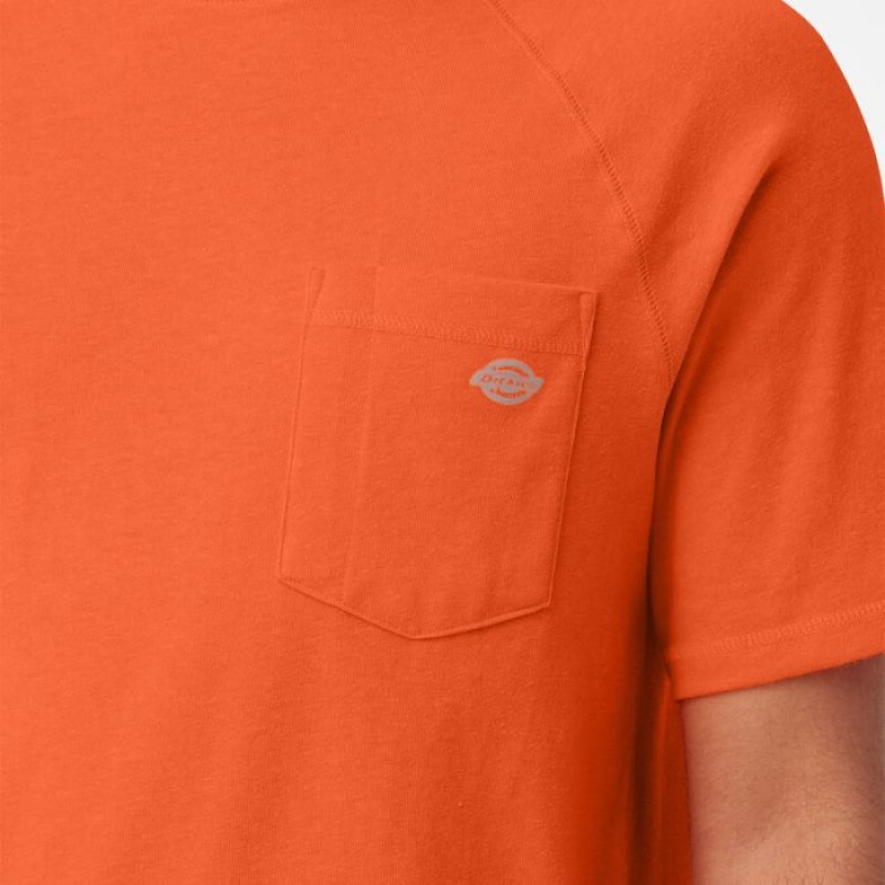 Dickies Cooling Scurte Sleeve Pocket T-Shirt Portocalii Deschis | AQNT4754