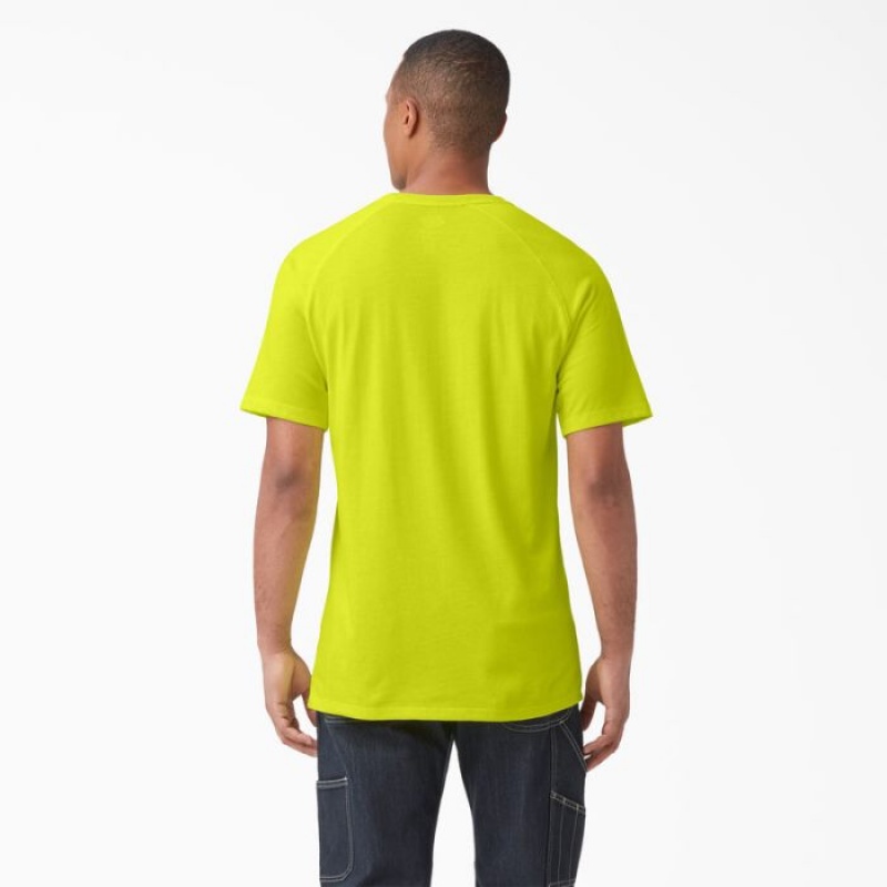 Dickies Cooling Scurte Sleeve Pocket T-Shirt Galbeni Deschis | ZBKD3835