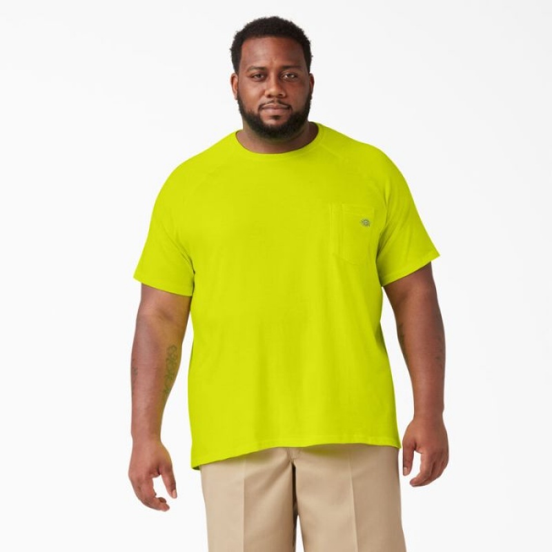Dickies Cooling Scurte Sleeve Pocket T-Shirt Galbeni Deschis | ZBKD3835
