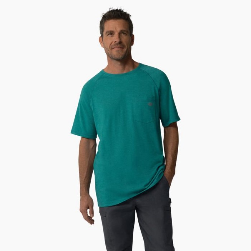 Dickies Cooling Scurte Sleeve Pocket T-Shirt Albastru Deschis | DFVF3657