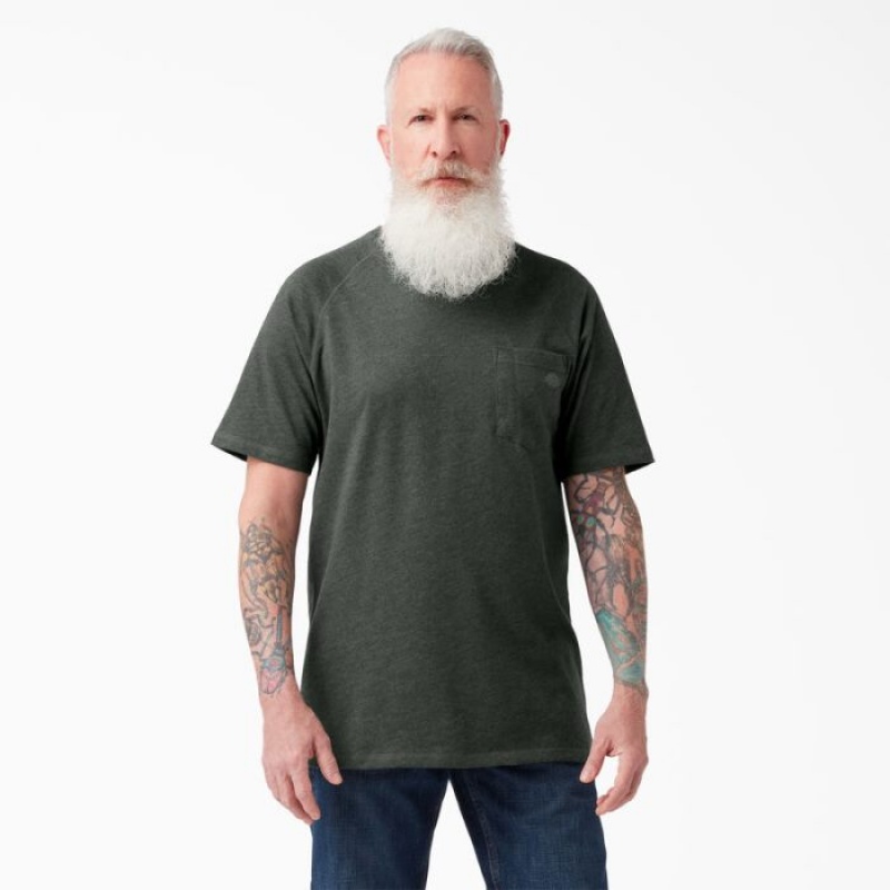 Dickies Cooling Scurte Sleeve Pocket T-Shirt Verzi | CPEX0054