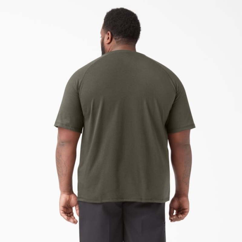 Dickies Cooling Scurte Sleeve Pocket T-Shirt Verzi | ZXWH6413