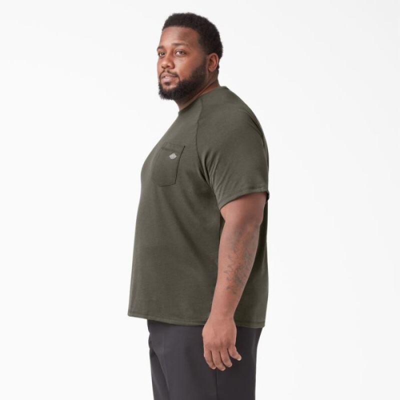 Dickies Cooling Scurte Sleeve Pocket T-Shirt Verzi | ZXWH6413