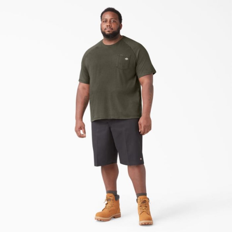 Dickies Cooling Scurte Sleeve Pocket T-Shirt Verzi | ZXWH6413